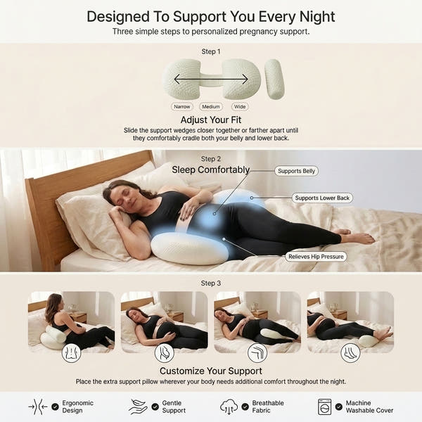 Adjustable Pregnancy Pillow – Better Sleep Without the Bulk